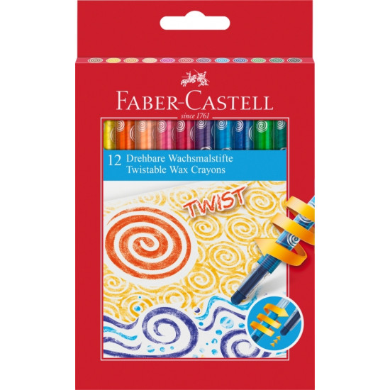 Восковые карандаши Faber-Castell Twistable 12 цветов в кейсе