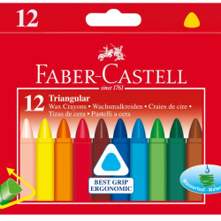 Восковые мелки Faber-Castell треугольные 12 цветов в упаковке