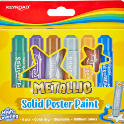 Гуашь Keyroad Metallic 6 цветов стики