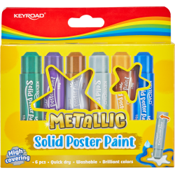 Гуашь Keyroad Metallic 6 цветов стики