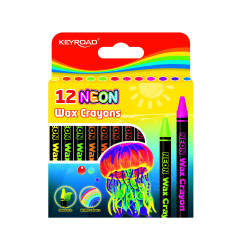 Восковые мелки Keyroad Neon 8мм 12 цветов