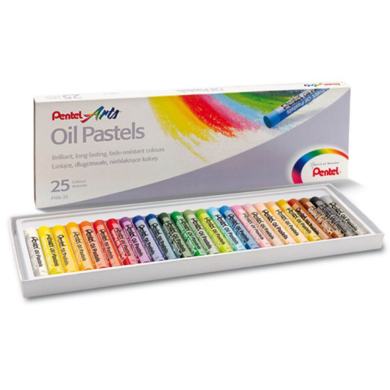Eļļas krītiņi Pentel Oil Pastels, 25 krāsas