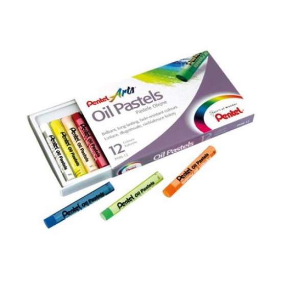 Eļļas krītiņi Pentel Oil Pastels, 12 krāsas