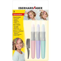 Мелки для волос Eberhard Faber Pastell 3 цвета с расческой