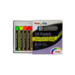 Eļļas krītiņi Pentel Oil Pastels Fluo 6 krāsas