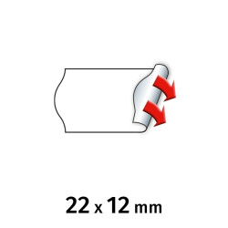 Hinnapüstolilint METO 22x12mm valge püsiv 6rl/pk