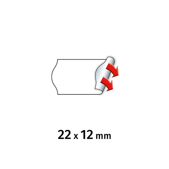 Hinnapüstolilint METO 22x12mm valge püsiv 6rl/pk