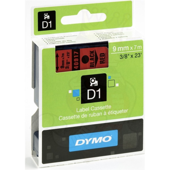 Этикетки DYMO D1 9ммх7м черно-красные