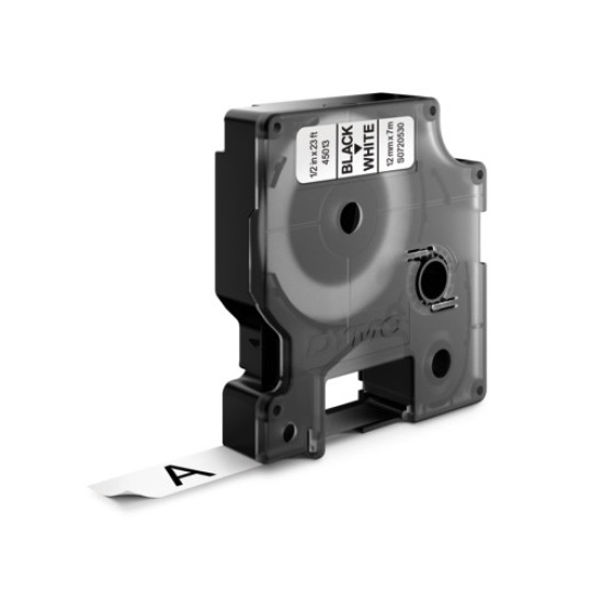Лента Dymo D1 12мм черная на белой 7м