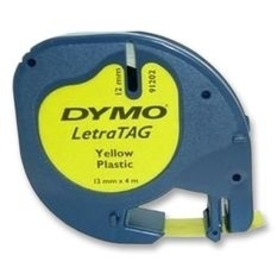 Лента Dymo LetraTag 12мм желтая 4м