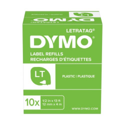 Лента Dymo LetraTag 12мм белая 4м