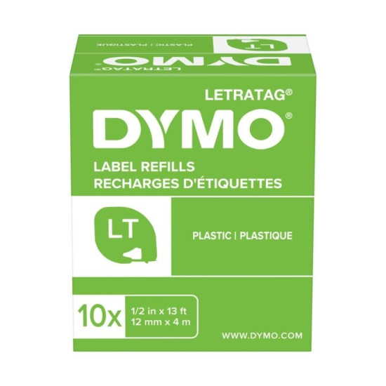 Лента Dymo LetraTag 12мм белая 4м
