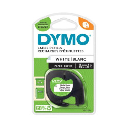 Лента Dymo LetraTag 12мм белая матовая