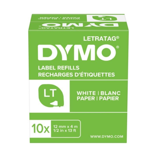 Лента Dymo LetraTag 12мм белая матовая