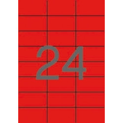 Pašlīmējošas uzlīmes Apli 1593, 70x37mm, 24 gab/loksnē, 20 lapas, sarkanas