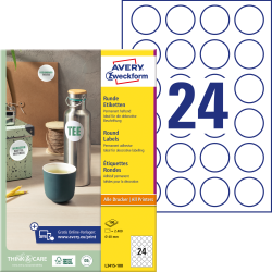 Этикетки Avery Zweckform L3415-100 круглые 40мм 2400шт