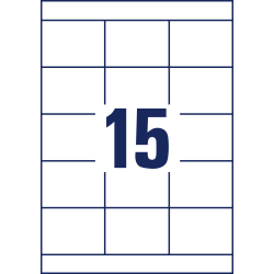 Pašlīmējošas uzlīmes Awery 3669, 70x50,8mm, 15 gab/loksnē, 100 lapas, baltas