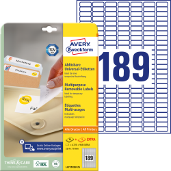 Этикетки Avery Zweckform L4731REV-25 съемные A4 189шт