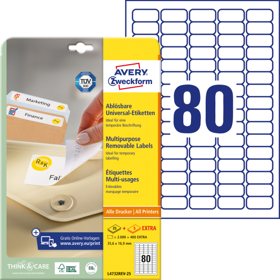 Этикетки Avery Zweckform L4732REV-25 съемные