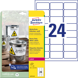 Этикетки Avery Zweckform L4773-20 полиэстер водостойкие