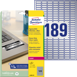 Этикетки Avery Zweckform L6008-20 Серебристые полиэстер