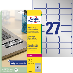 Этикетки Avery Zweckform L6011-20 серебристые полиэстер