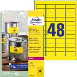 Этикетки Avery Zweckform L6103-20 водостойкие желтые