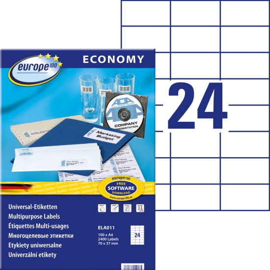 Этикетки Avery Europe ELA011 A4 100 листов