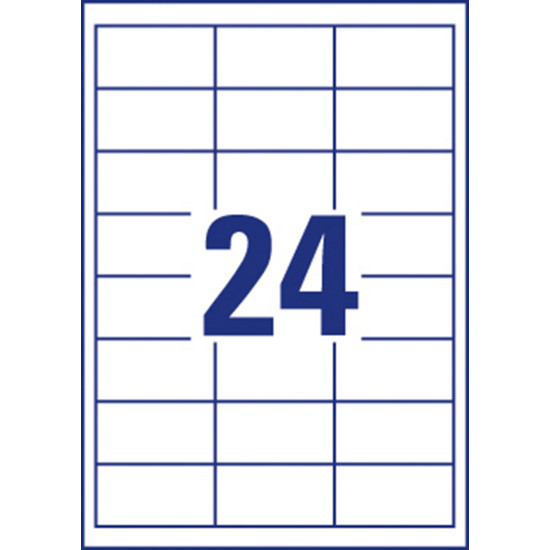 Pašlīmējošas uzlīmes Awery Economy ELA008, 64.6x33.8mm, 24 gab/loksnē, 100 lapas, baltas