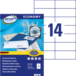 Этикетки Avery Europe A4 105x423мм 100 листов
