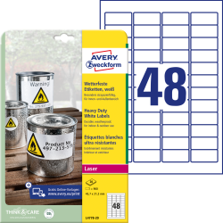 Этикетки Avery Zweckform L4778-20 полиэстер влагостойкие