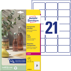 Этикетки Avery Zweckform L7782-25 прозрачные полиэстер