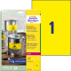 Наклейки Avery Zweckform "L6111-20", Yellow, Атмосферостойкие
