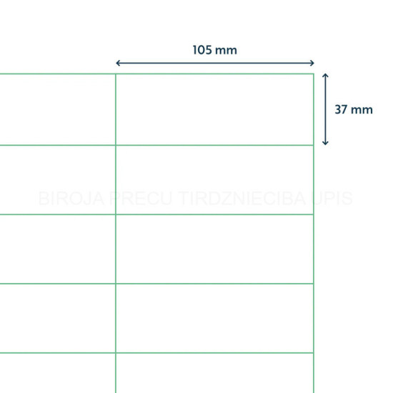 Pašlīmējošas uzlīmes Rillprint 105x37mm, 16 gab/loksnē, 100 lapas, baltas