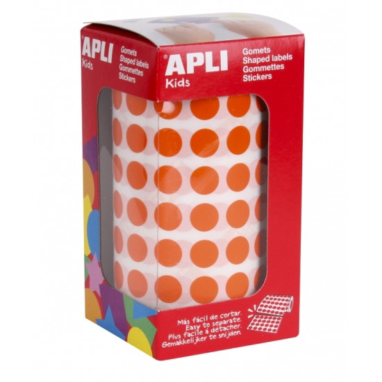Круглые наклейки APLI 5192шт 105мм оранжевые