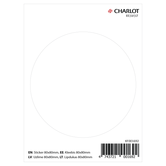 Наклейка Kleebis Safety Circle 85x85мм белая