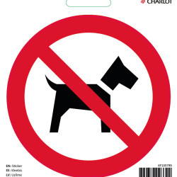 Uzlīme Ieeja ar suņiem aizliegta, 100x100mm