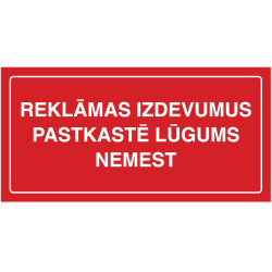 Uzlīme Charlot 50x100mm, Reklāmas izdevumus pastkastē lūgums nemest