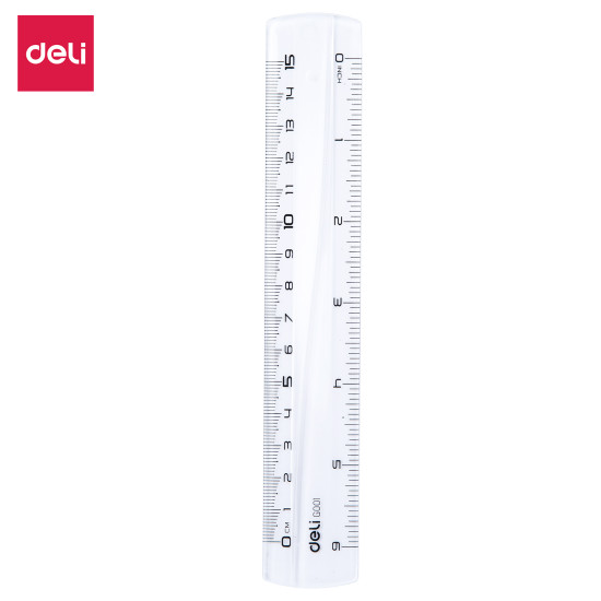 Линейка DELI Pioneer 15см прозрачная