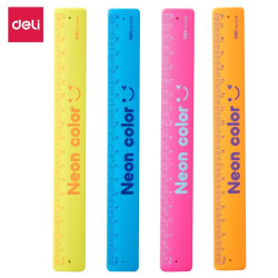 Линейка Deli Neon 18см гибкая