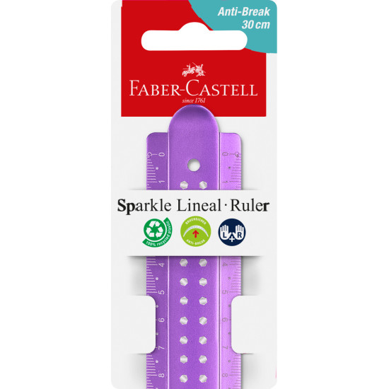Линейка Faber-Castell Sparkle 30 см прочная с блестками