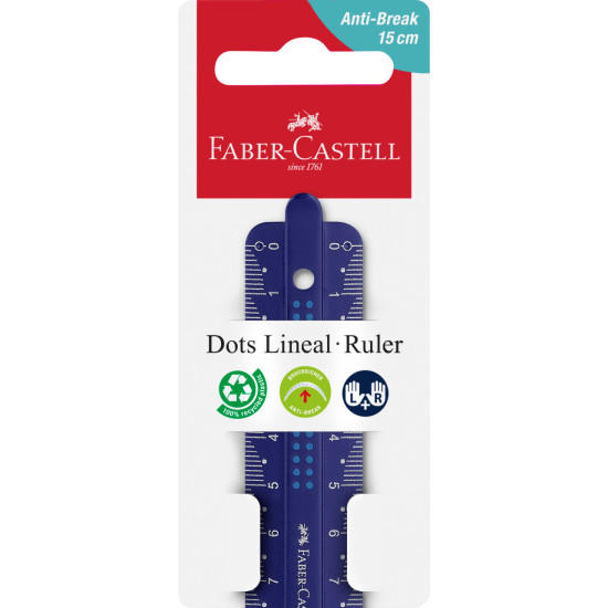 Линейка Faber-Castell Dots 15 см ударопрочная с двойной шкалой