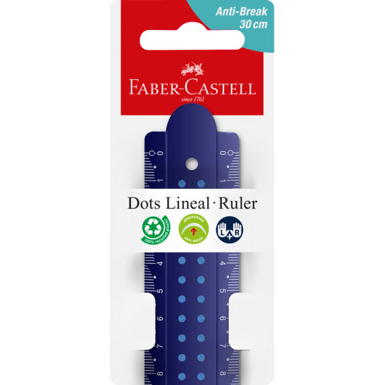 Линейка Faber-Castell Dots 30см ударопрочная с двойной шкалой