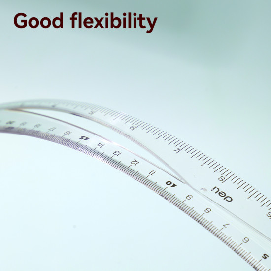 Lineāls Deli Woowe 20cm, caurspīdīgs