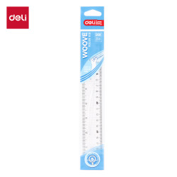 Lineāls Deli Woowe 20cm, caurspīdīgs