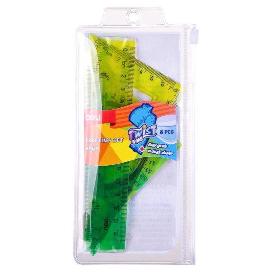 Линейки Deli 3шт 15см EcoPVC гибкие