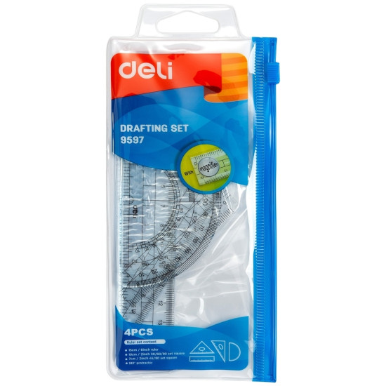 Линейки Deli E9597 прозрачные 4шт