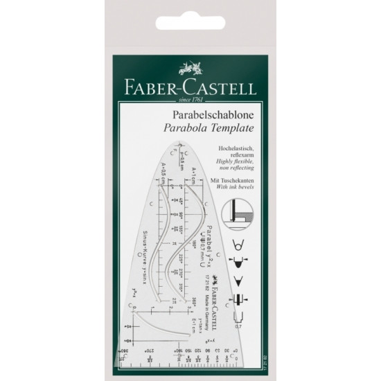 Шаблон Faber-Castell Parabola прозрачный пластик с чехлом