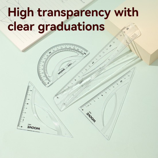 Joonlaudade komplekt DELI Woove 20cm 4 tk, läbipaistev