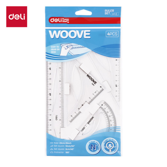 Joonlaudade komplekt DELI Woove 20cm 4 tk, läbipaistev